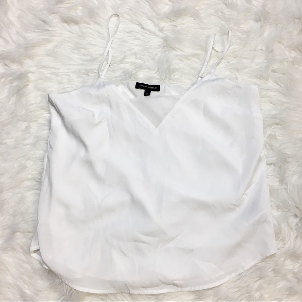 Banana Republic white silky  lined camisole